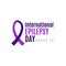 Purple ribbon, symbol of International Epilepsy Day.