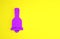 Purple Ringing bell icon isolated on yellow background. Alarm symbol, service bell, handbell sign, notification symbol