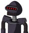 Purple Robot With Rounded Head And Keyboard Mouth And Visor Eye