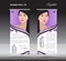 Purple Roll up banner template, cosmetics stand design, business