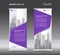 Purple Roll up banner template vector, flyer, advertisement