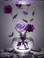 A purple rose immersed in water