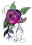 Purple Rose painted in watercolor
