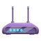 Purple router icon, cartoon style