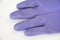 Purple rubber gloves