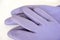 Purple rubber gloves