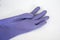 Purple rubber gloves