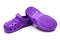 Purple rubber shoes