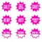 Purple sale and promotion starburst sticker buttons