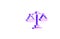 Purple Scales of justice icon isolated on white background. Court of law symbol. Balance scale sign. Minimalism concept