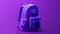 Purple school backpack on a purple background, generative AI.