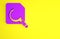 Purple Search concept with folder icon isolated on yellow background. Magnifying glass and document. Data and