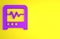 Purple Seismograph icon isolated on yellow background. Earthquake analog seismograph. Minimalism concept. 3D render