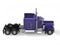 Purple semi trailer big long haul truck