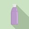 Purple shampoo bottle icon, flat style