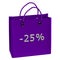 Purple shopping bag with word -25%