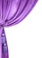 Purple silk curtain isolated on white