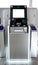 Purple and silver ATM machines station with LED light on