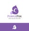 Purple sitting fox logo for business, organization or websites.