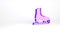 Purple Skates icon isolated on white background. Ice skate shoes icon. Sport boots with blades. Minimalism concept. 3d