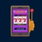 Purple slot machine on mobile phone jackpot