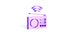 Purple Smart radio system icon isolated on white background. Internet of things concept with wireless connection