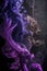 Purple Smog Abstract Background Vibrant Wallpaper Vertical Fluid Ink Splash. Generative AI