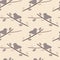 Purple soft little bird on branch lovely romantic seamless pattern background illustration