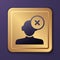 Purple Solution to the problem in psychology icon isolated on purple background. Therapy for mental health. Gold square