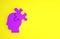 Purple Solution to the problem in psychology icon isolated on yellow background. Puzzle. Therapy for mental health