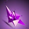 Purple spatial technological shape, polygonal wireframe object p