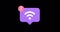 Purple Speech Bubble With Wi-Fi Icon animation with alpha channel on Yellow Background