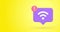 Purple Speech Bubble With Wi-Fi Icon Animation on Yellow Background