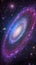 Purple spiral galaxy in outer space, a stunning astronomical object