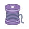 purple spool of thread