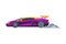 Purple Sport Racing Car, Side View, Fast Motor Racing Bolid Vector Illustration