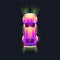 Purple sports car view from the top. Racing design. Blockchain game. Modern colorful design
