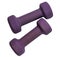 Purple sports dumbbells isolated on a white background