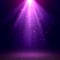 Purple spotlights. Scene. Disco. Light Effects. Vector