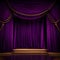 Purple stage curtain - ai generated image