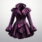Purple Steampunk-inspired Coat With Ruffled Sleeves