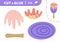 Purple stick. Ice cream. Cut and glue. Ice cream, glaze. Applique. Paper game. Vector