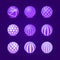 Purple Stripe Round Stripe Ball Icon Set