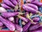 Purple Striped Graffiti Eggplant Vegetables At The Market