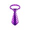 Purple striped tie on white vector