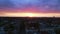 purple sun city cloudy colorful sunset Berlin Dramatic aerial view flight drone