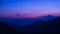 Purple sunset in the mountains