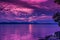 Purple sunset ocean sky