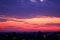 Purple sunset over Bucharest city