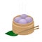 Purple sweet taro steamed buns. Chinese pastries Yam Bao Ube Pao